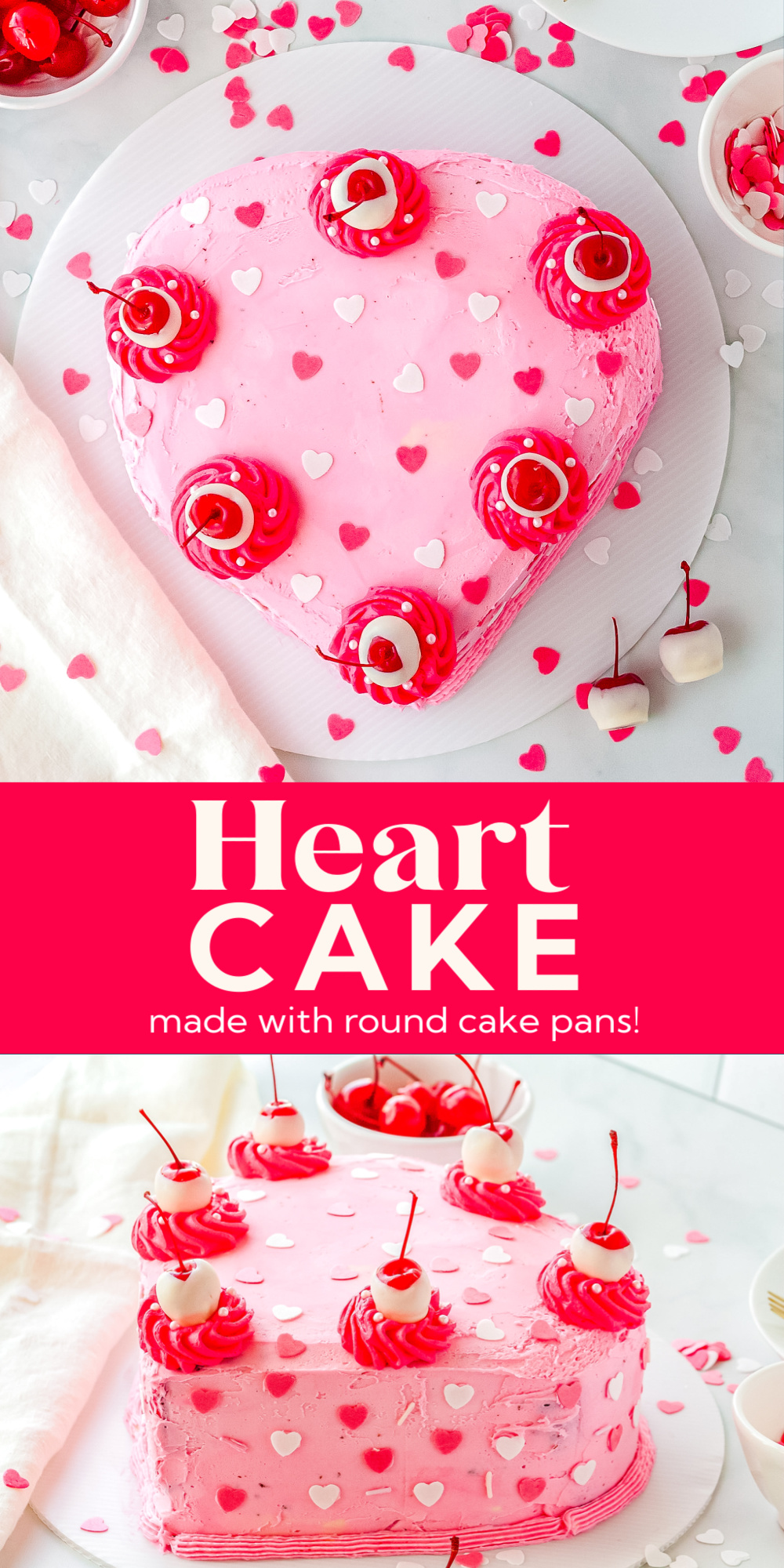 Heart Cake (without a heart cake pan!) - The Cozy Fork