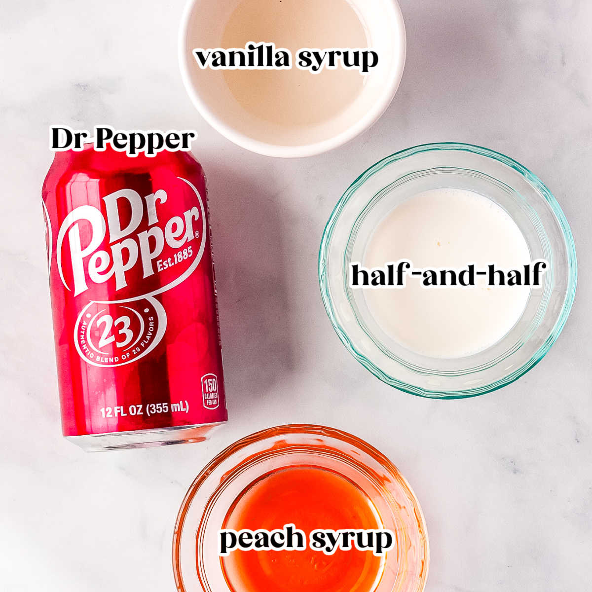 The recipe ingredients with text overlay labeling each.